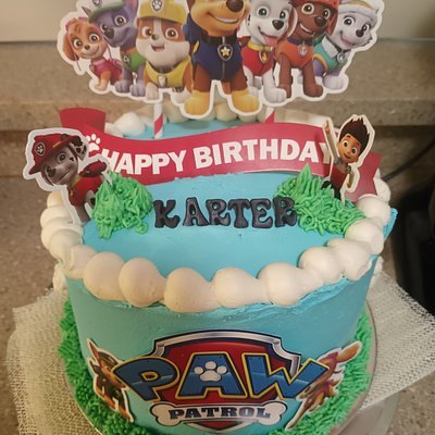  8 inch 2 Layer Custom Paw Patrol Theme Cake
