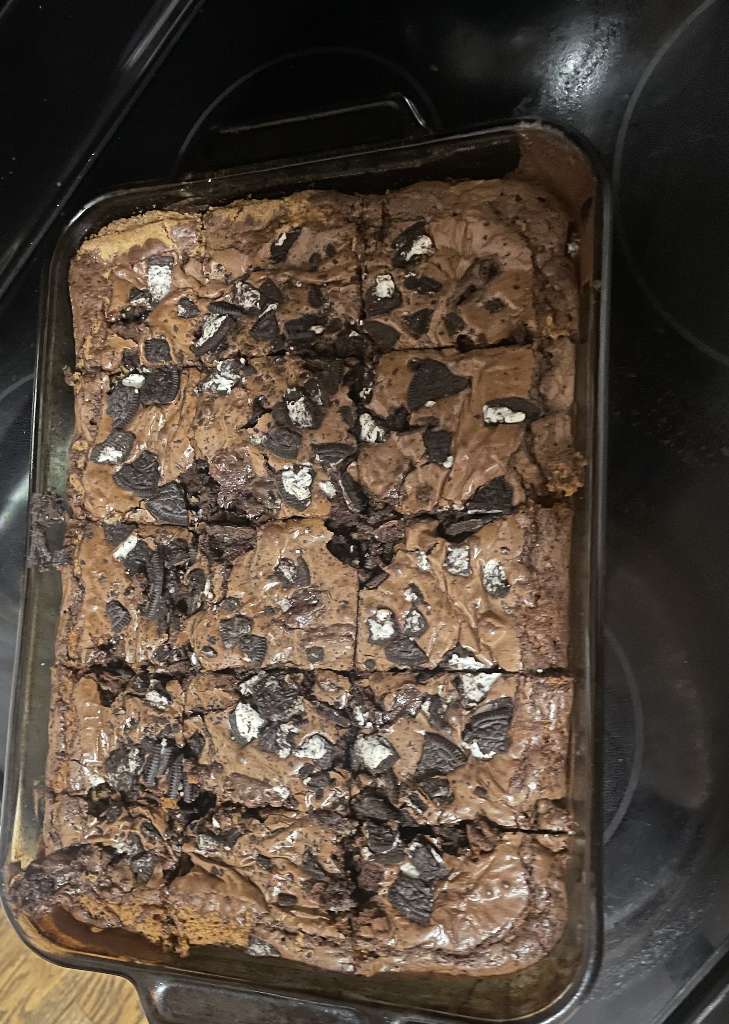 Pan of slutty brownies 