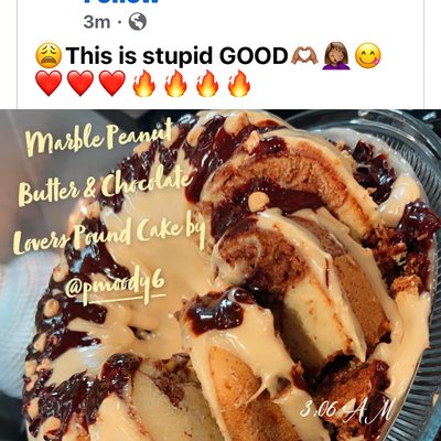 Peanut Butter & Chocolate Lovers Cream Cheese Poundcake 