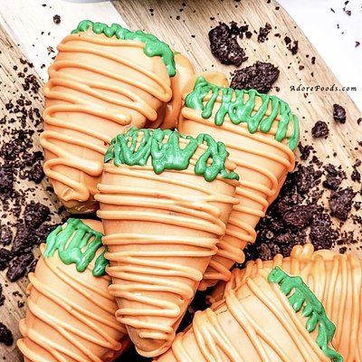 Carrot Shaped Dipped Brownie 