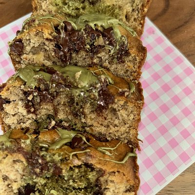 Dubai Chocolate Chip Banana Bread Loaf
