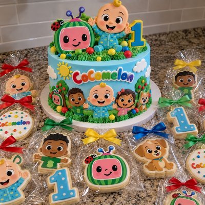 Cocomelon Cake Celebration Cake With Cookies