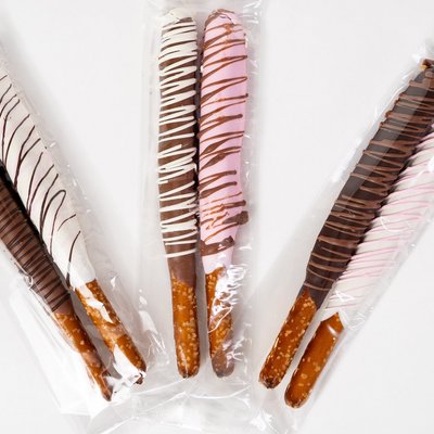 Carmel Wrapped Chocolate Covered Pretzles