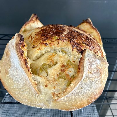 Green Chili Mozzarella Sourdough