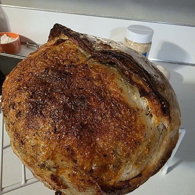Sourdough Bread With Smoked Dutch Gouda Cheese & Herbs