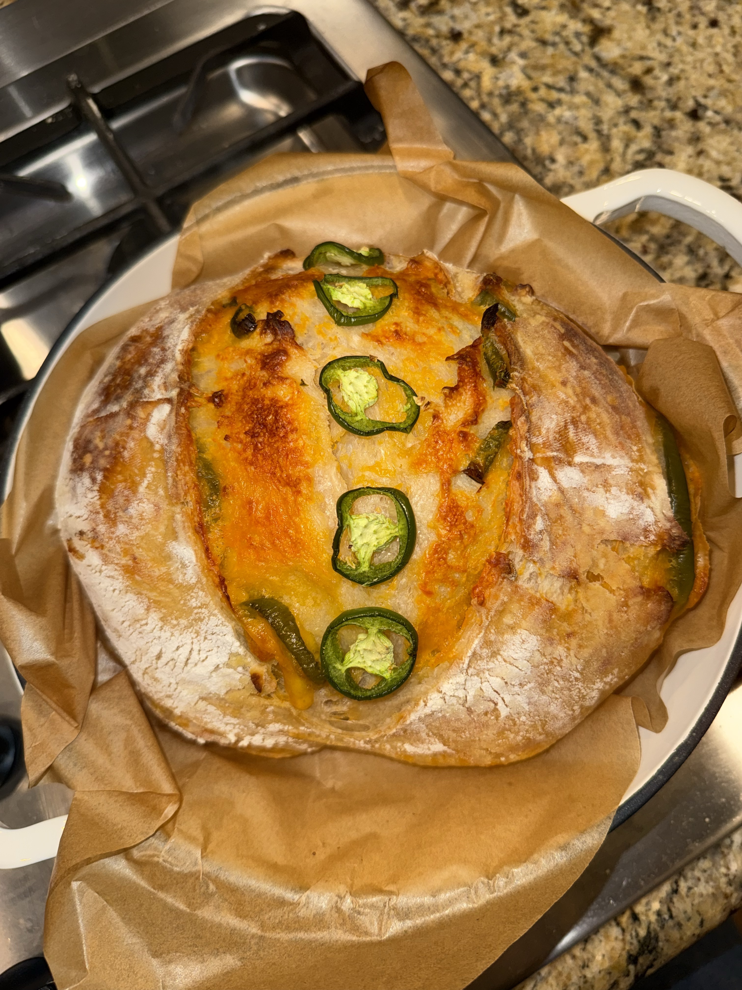 Jalapeño-Cheddar Sourdough Loaf 
