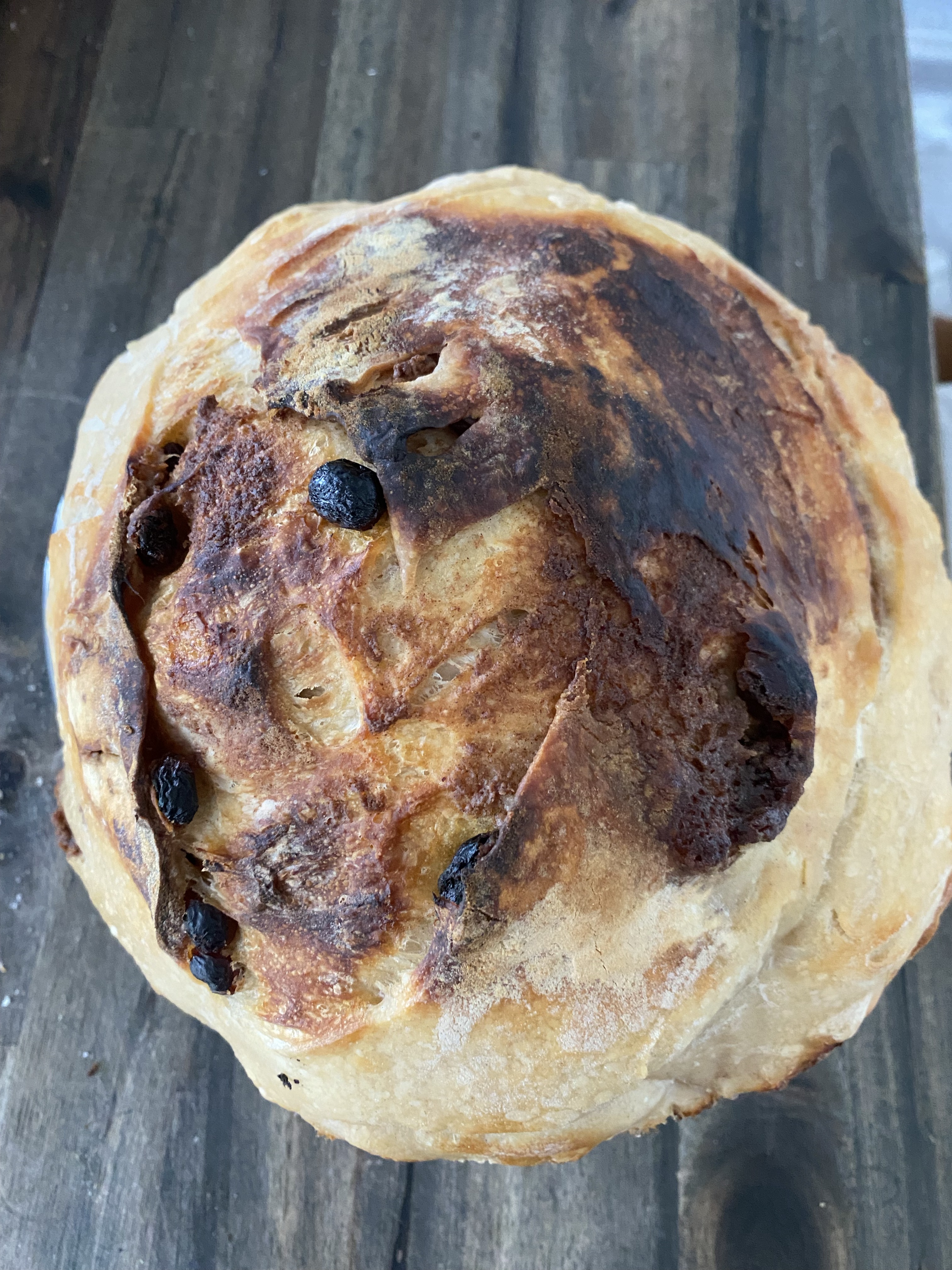 Cinnamon Sugar Swirl With Raisins Boule