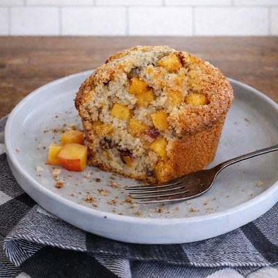 Sourdough Peach Cobbler Jumbo Muffins 
