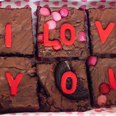  Brownies Fudgy Chocolate Edible Massage Letters  Assorted  Bars Box of 6