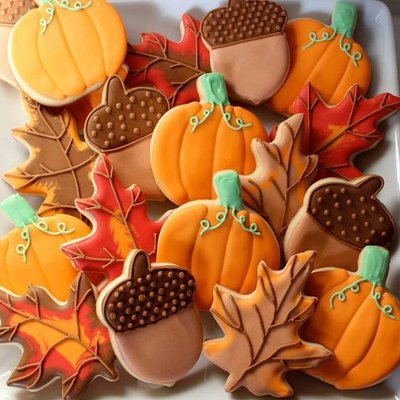 1 Dozen Iced Sugar Cookies Fall
