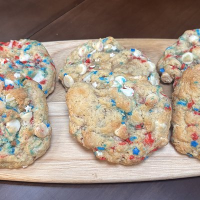 Red, White and Blue Birthday Cake Cookies