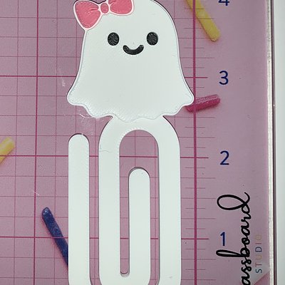 Ghost With Pink Bow - Jumbo Paperclip 