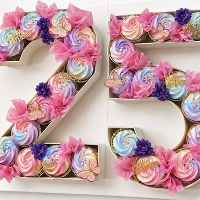 Monogram Number/Letter Cupcakes 