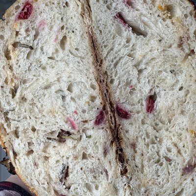Cranberry • Orange • Rosemary Artisan Sourdough