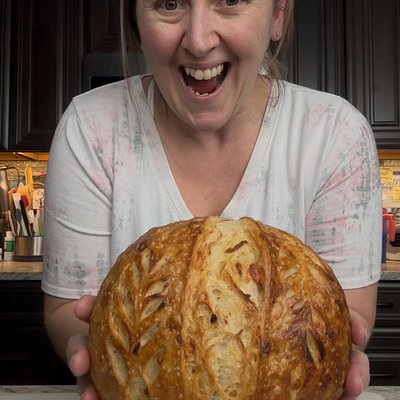 Cheddar Onion Sourdough Boule