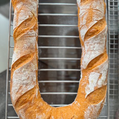 Letter Shaped Sourdough Baguette 16”x10”