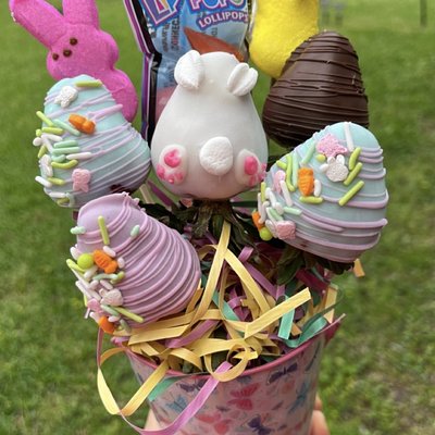 Chocolate Covered Strawberries & Peep Bouquet 