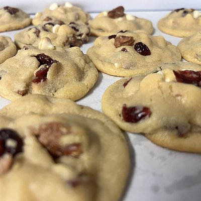 White Choc Cranberry Pecan Cookies 