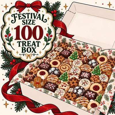 Festival Size Christmas Treat Box - 100 Treat Selections