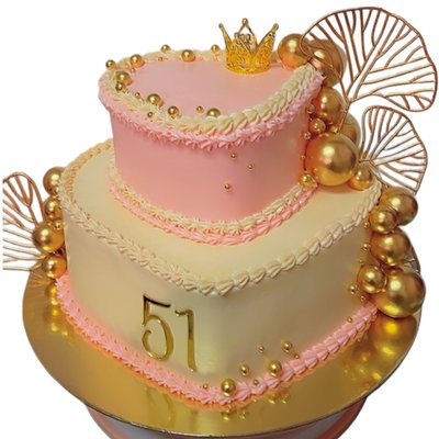 2 Tier Heart Cake ( Serves 28/36 ) 