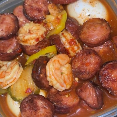 Shrimp And Sausage Spicy Bowl 
