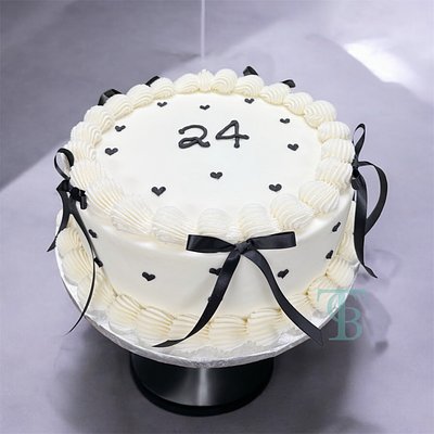 9” Round- 3 Layer- Simple Buttercream Design  