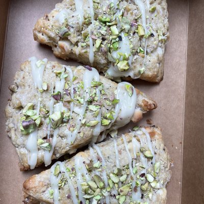 Sourdough White Chocolate Pistachio Scones