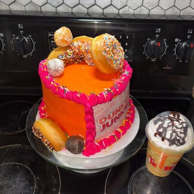Dunkin Junkie Cake Heart Shaped 8”