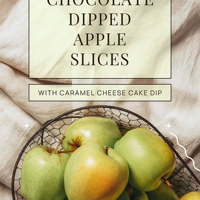 Choco-dipped, Apple-slice's + caramel cheesecake dip tray 