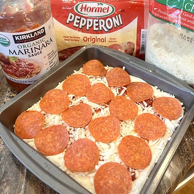 Pepperoni Mozzarella Sourdough Focaccia 8x8