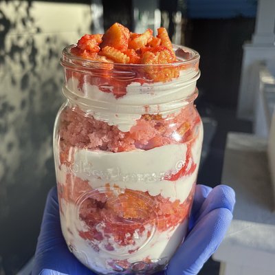 Strawberry Crunch Cheesecake Jars