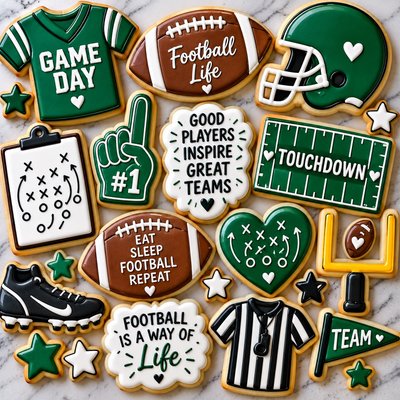 Football Cowboy Party Set Sugar Cookie