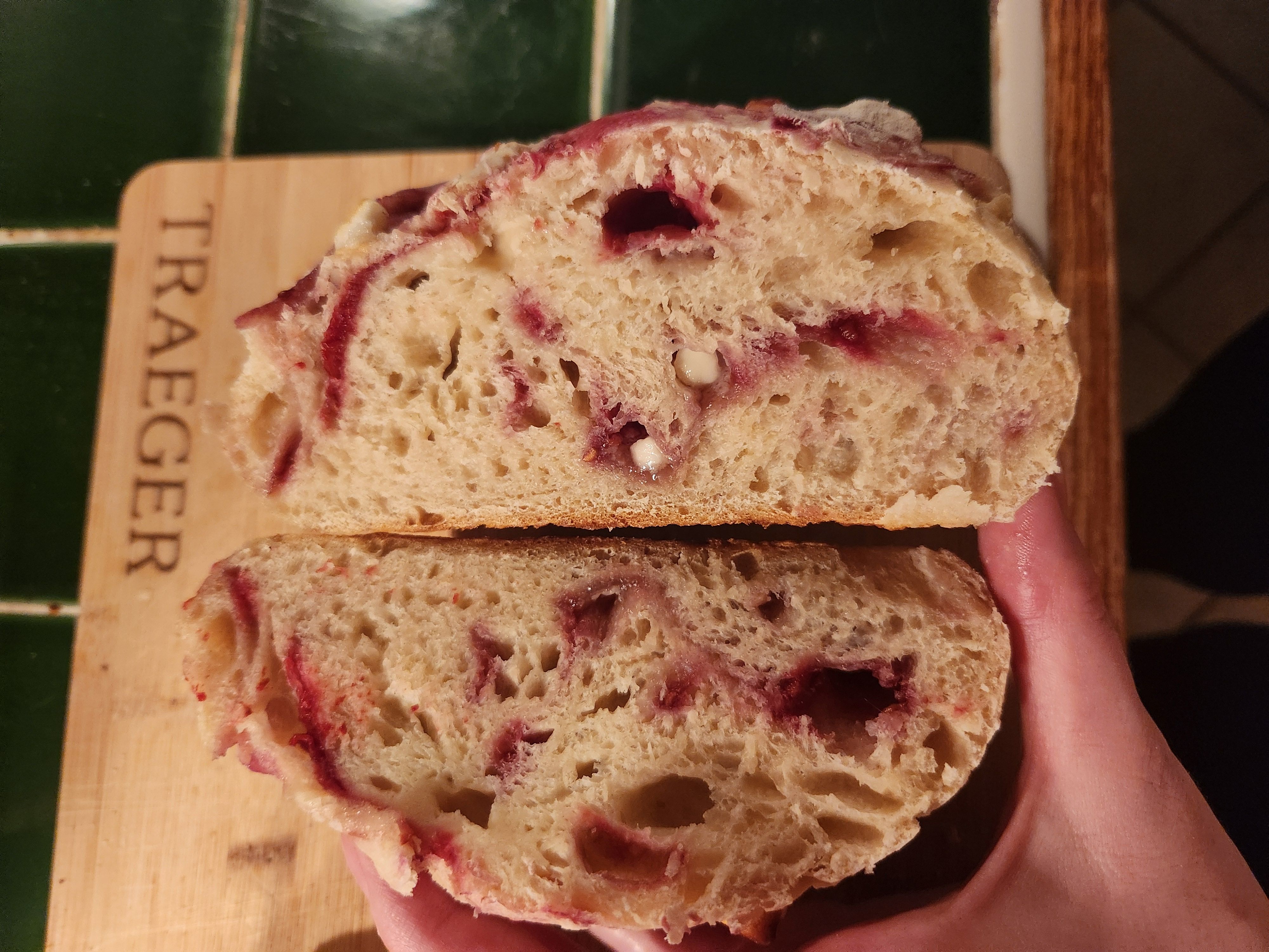Raspberry White Chocolate Sourdough Loaf 
