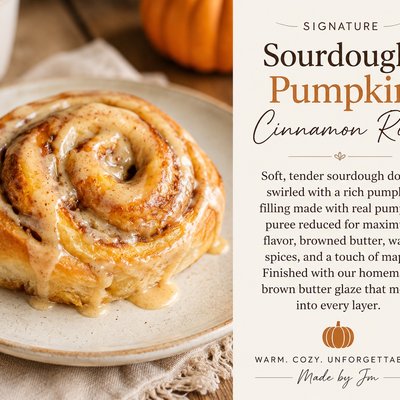 (4 Pack) SIGNATURE Sourdough Pumpkin Cinnamon Roll