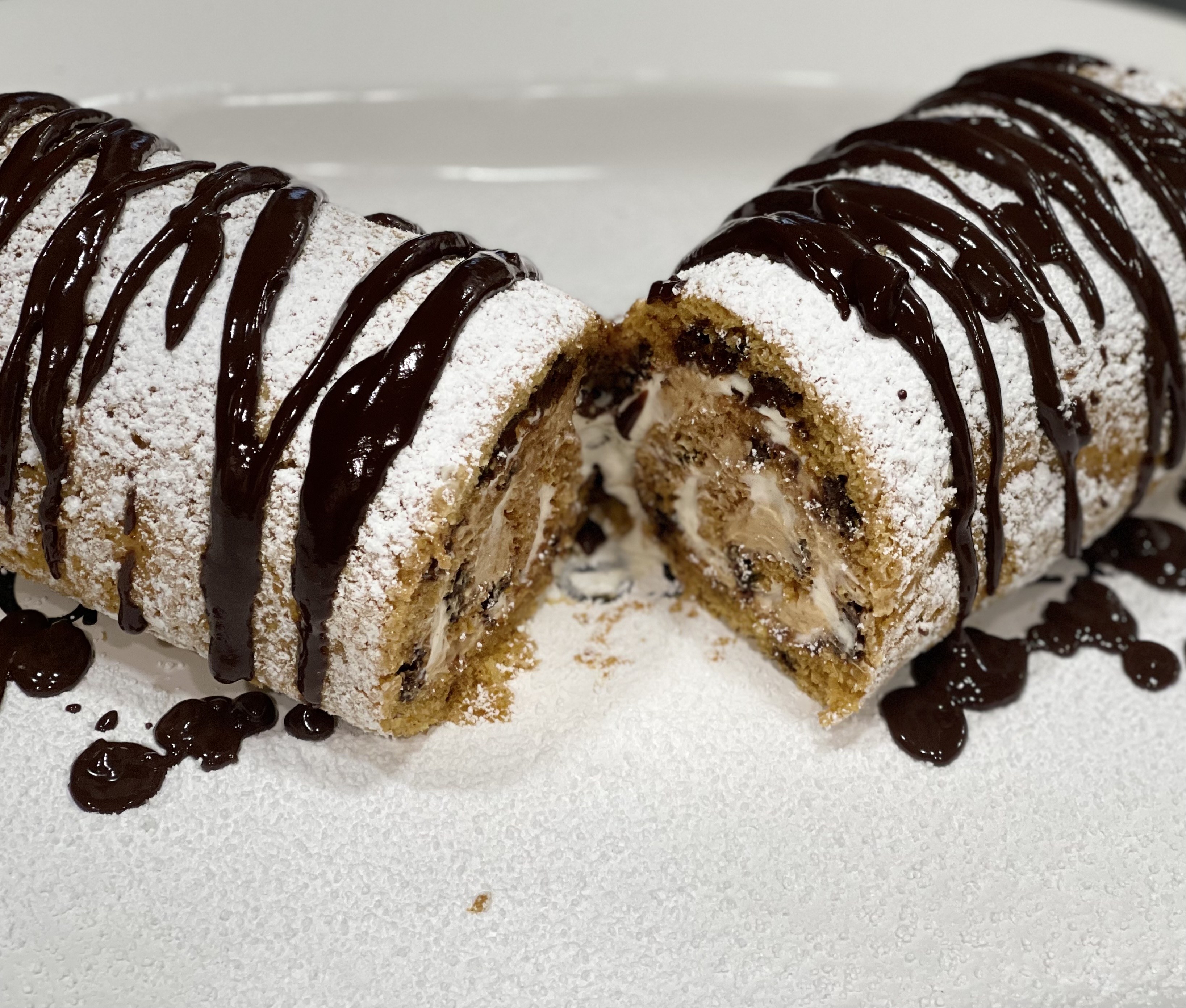 Pumpkin Chocolate Chip Buckeye Cake Roll