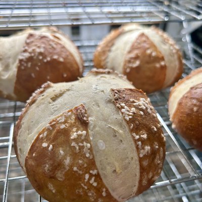 Sourdough Soft Pretzel Sandwich Rolls