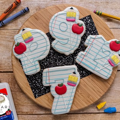 Grade Cookie With Apple And Pencil Balloons