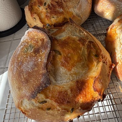 Hot Honey Cheddar & Jalapeño Sourdough Loaf