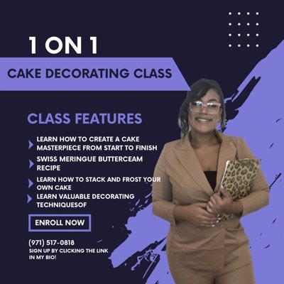 1 On 1 Cake Decorating Class 