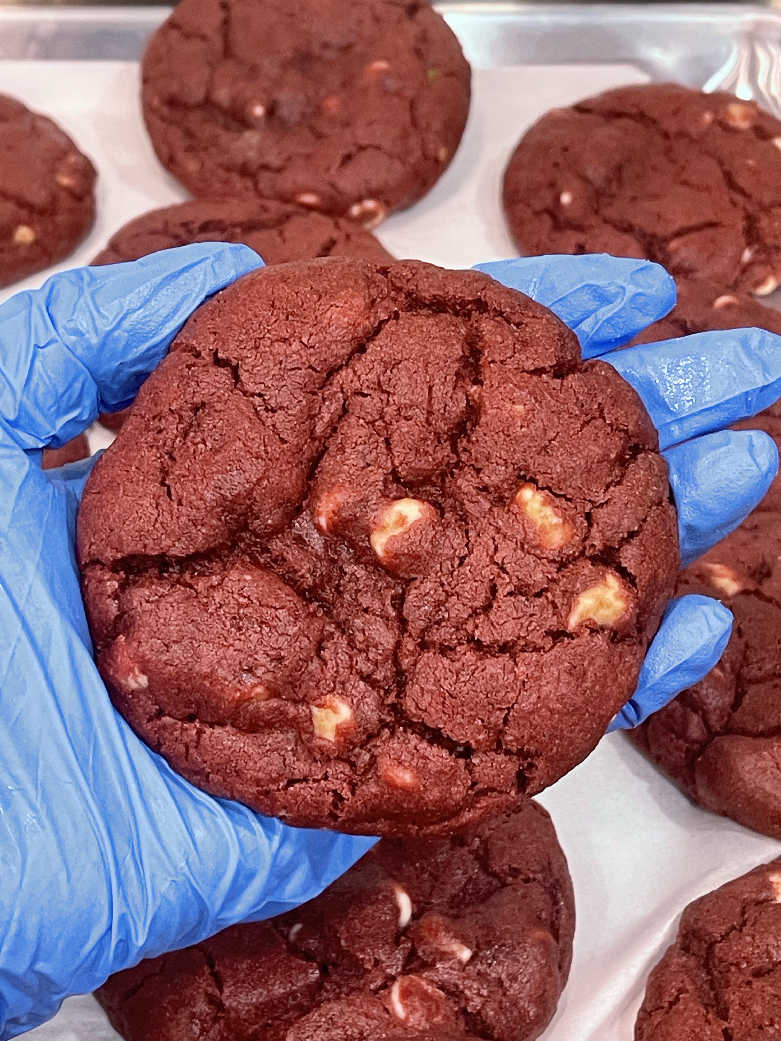 Red Velvet White Chocolate Chip Cookies (1/2 Dozen)