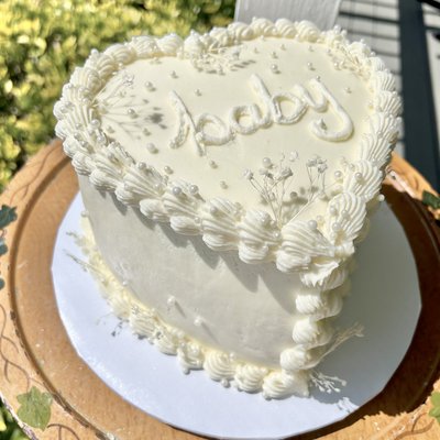 Small Gender Reveal Heart Cake