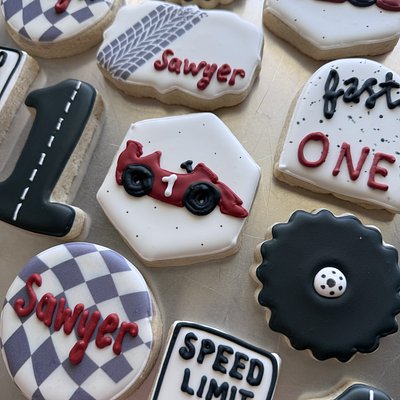 Custom Decorated Sugar Cookies “Fast One” 6+ Designs