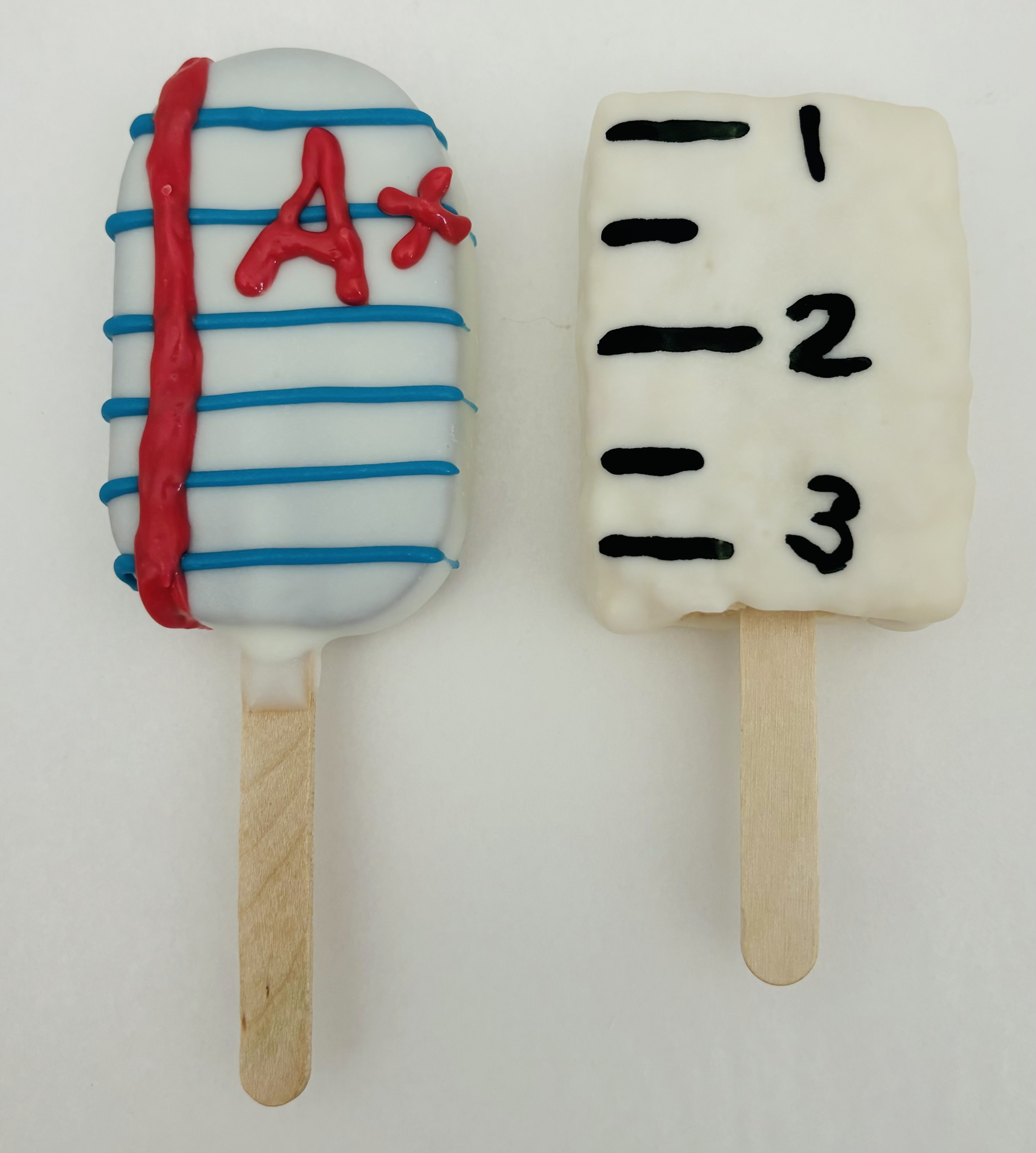 One Cake Popsicle And One Rice Crispy