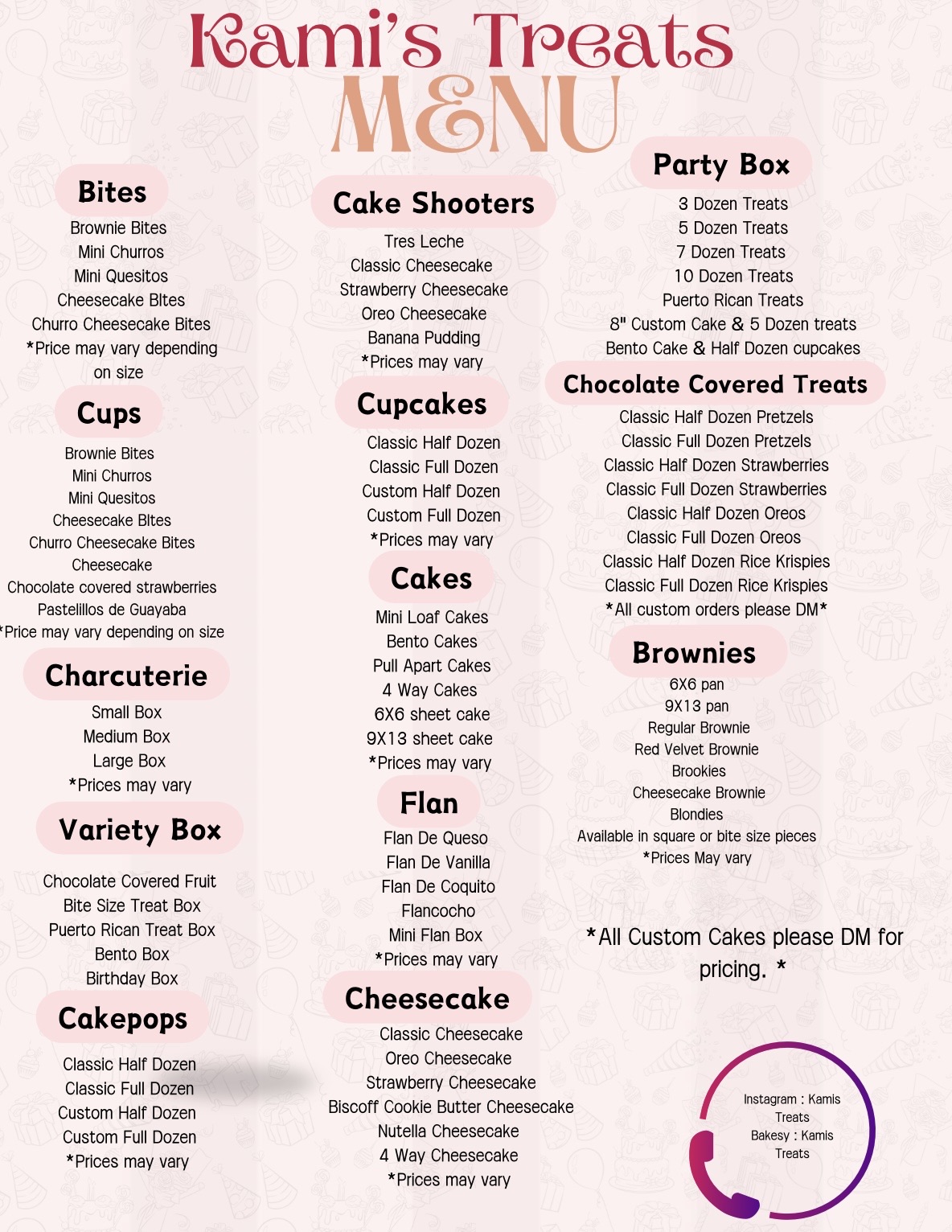 Menu 💕