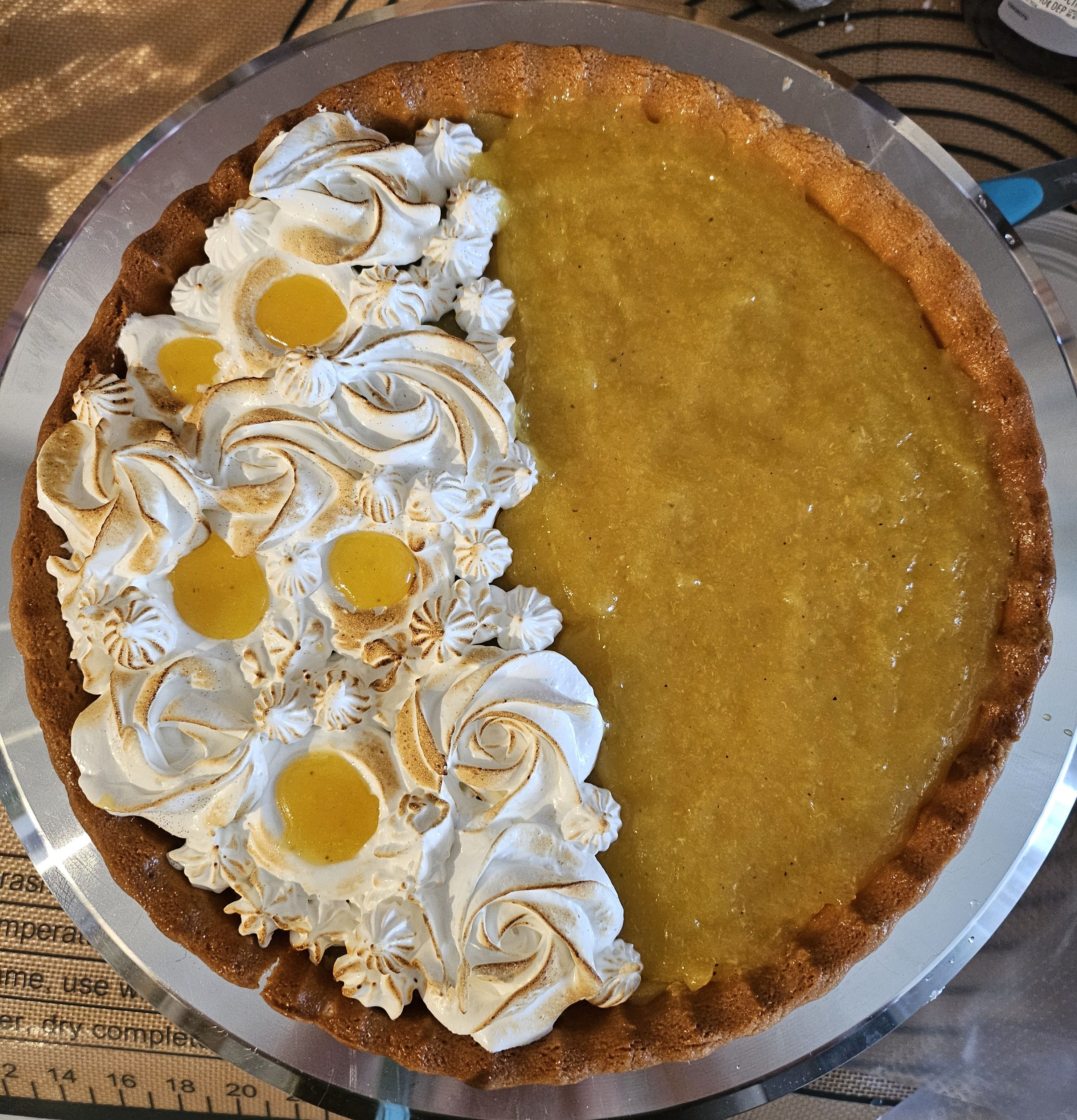 Passion Fruit Tart mid-merengue 10" 