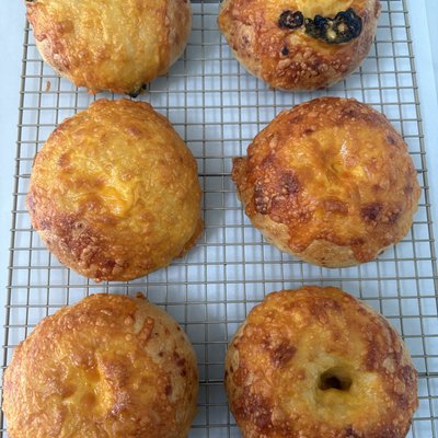 6 Pack Of Cheese Sourdough Bagels 