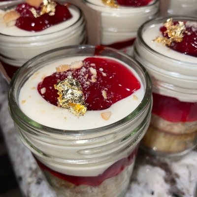 Cupcake Cheesecake Jars w/ Edible Gold