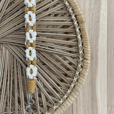 DAISY | Macrame Keychain Wristlet, Mustard Yellow