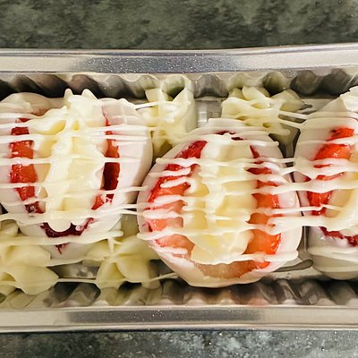 Create one for chocolate, covered, strawberry, cream cheese filling