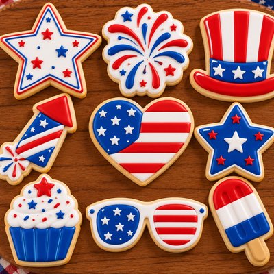 Fourth Of July Brown cookie, your design